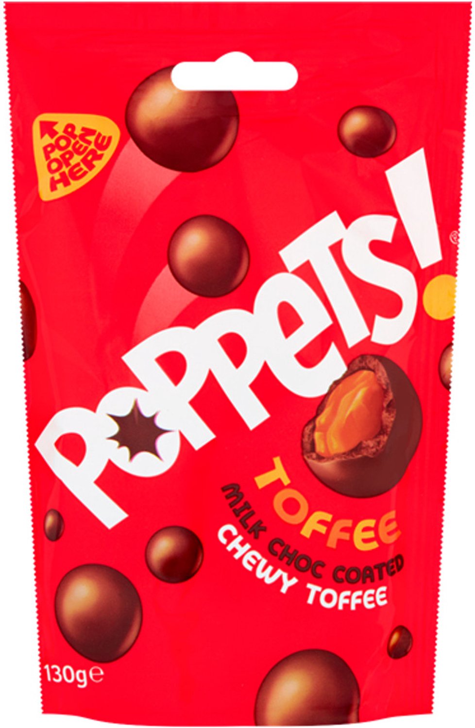 Poppets Milk Choc Coated Chewy Toffee - Engelse chocolade - 9 x 130 g