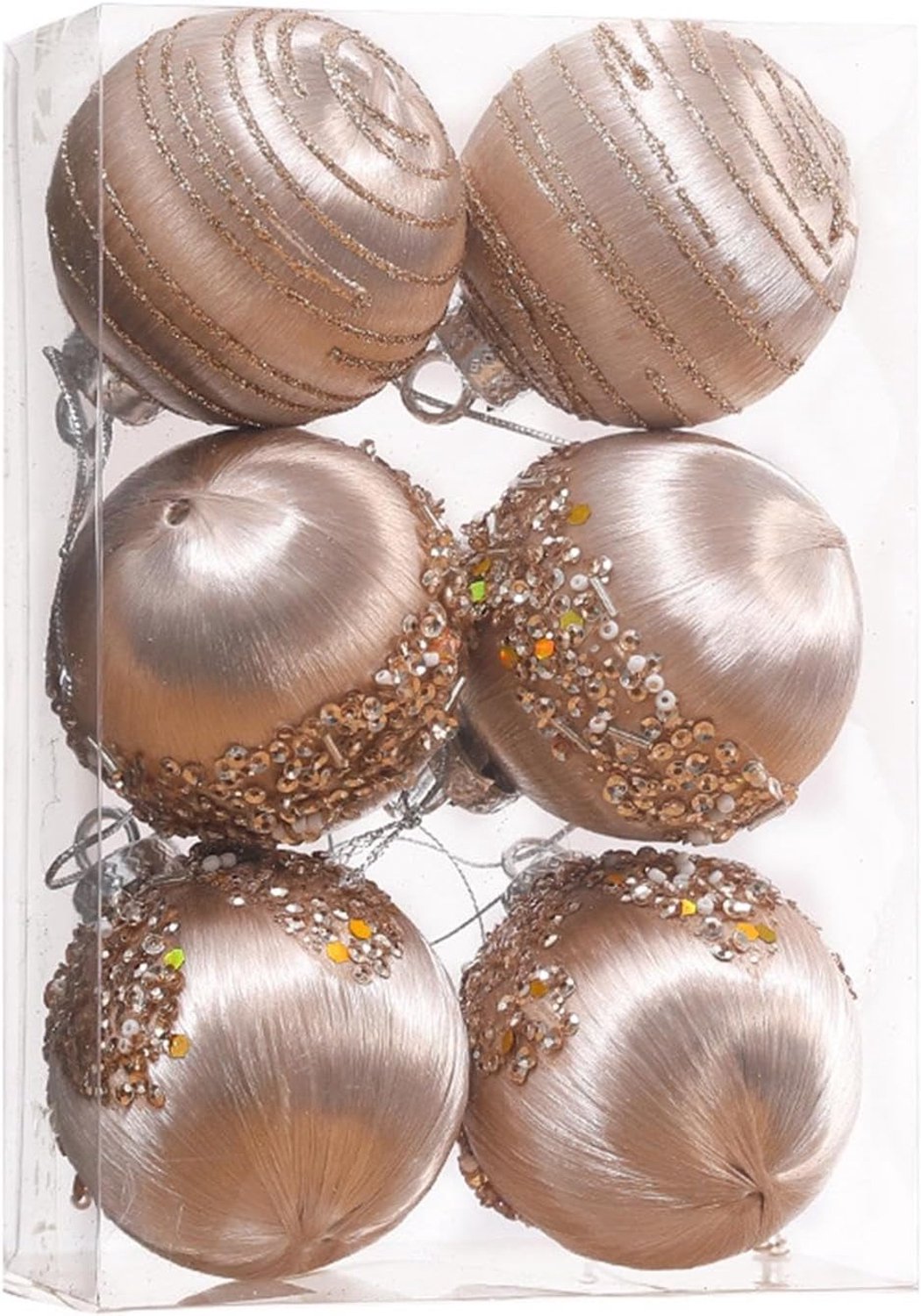Kerstbalversieringen, fluwelen kerstbalset Fluwelen 6-delige