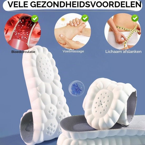 Orthopedische inlegzolen van traagschuim, comfortabele massage-inlegzolen, schokabsorberend voor sport en dagelijks gebruik, ademend en zacht, maat 39-40 — afbeelding 4