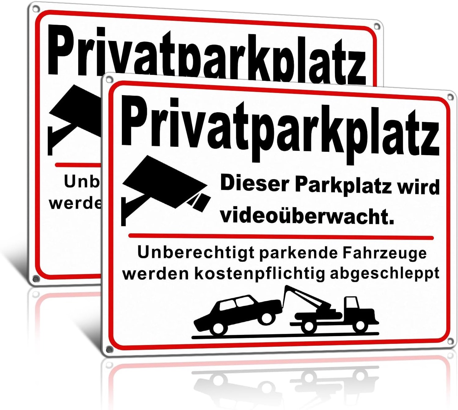 Parkerbord, verboden, 40 x 30 cm, aluminium, reflecterend, grondstuk wordt videobewaking, groot metaal voor binnen en buiten