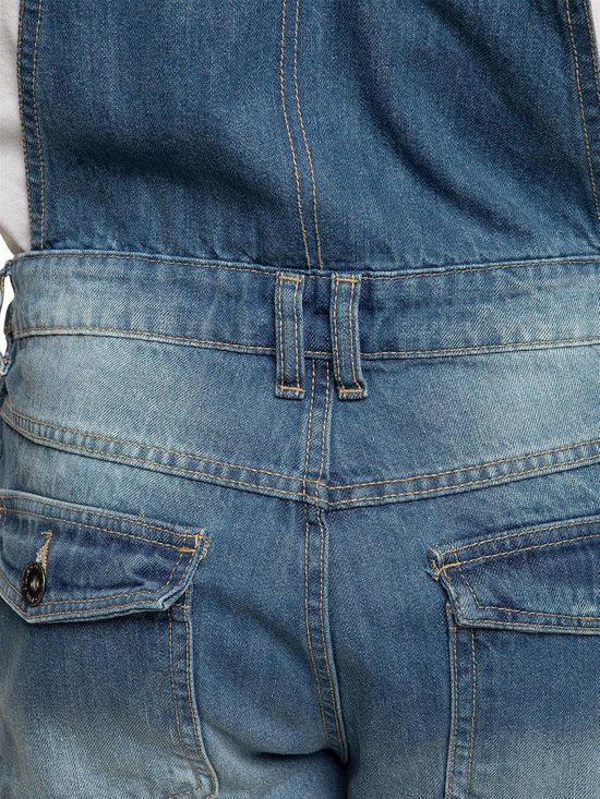 Jeans tuinbroek – Denim dungaree met verstelbare schouderbanden, casual werkbroek en vrijetijdsbroek, regular fit, robuuste jeans tuinbroek voor heren — afbeelding 2