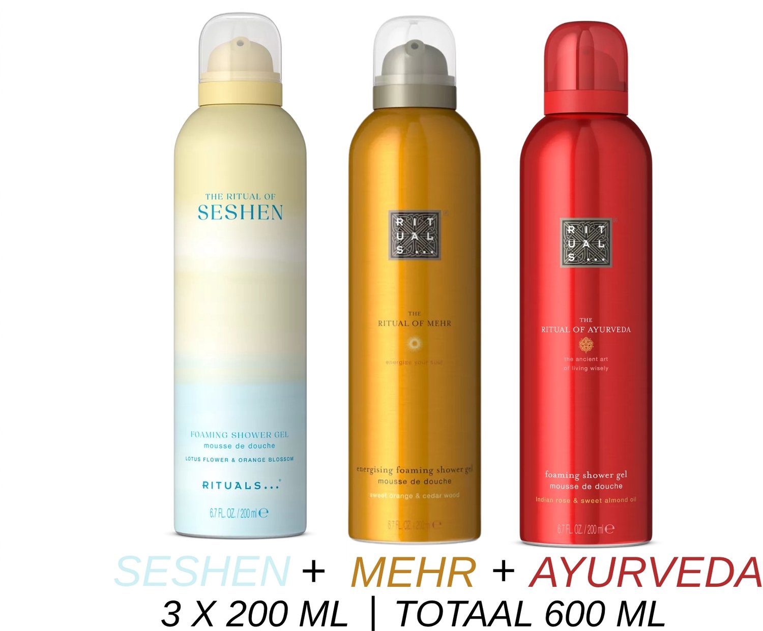 Rituals - Shower Gel Value Set - Seshen + Mehr + Ayurveda - 3 x Shower Gel 200 ml = 600 ml - Douchegel - Doucheschuim