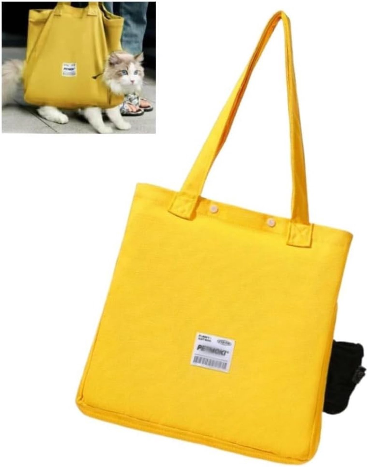 Draagbare katten- en honden transporttas met kijkvenster, opvouwbare canvas schoudertas voor kleine huisdieren (36 x 36 x 16 cm)