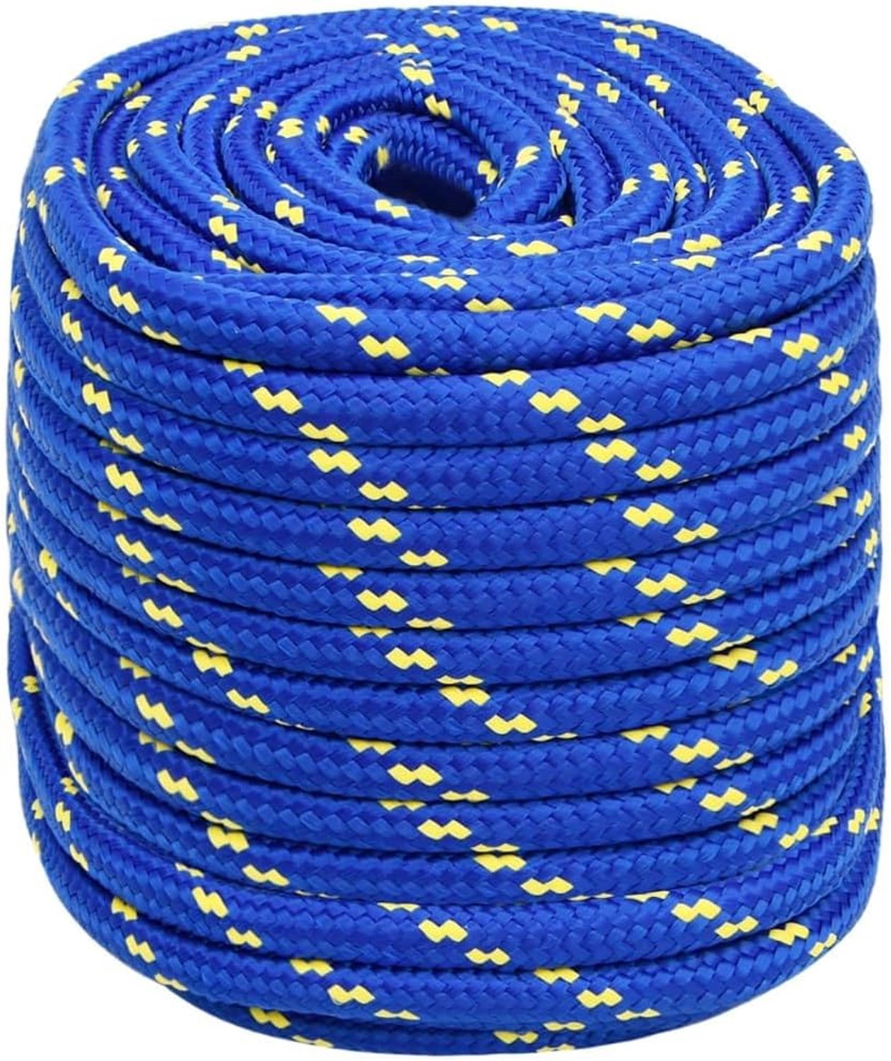 Touw, ankerlijn, aanmeerder, touw, PP lijn, touw, marinetouw, werktouw, multifunctioneel touw, polypropyleen touw, gevlochten lijn, dikte: 16 mm, lengte: 100 m, polypropyleen, blauw