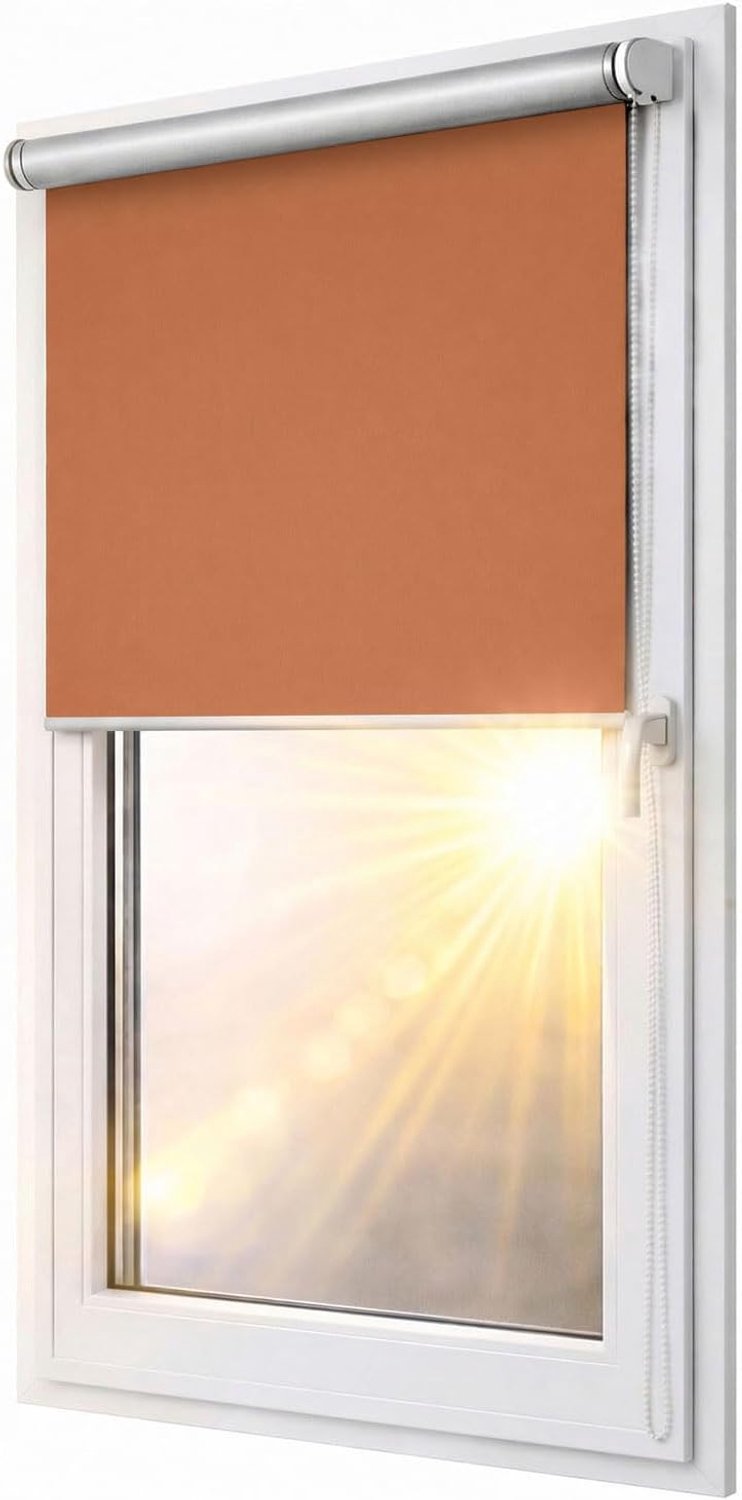 Verduisterend rolgordijn Blackout Silver Klemmfix zonder boren 66x230 cm Oranje - compleet voorgemonteerd met ingebouwd mechanisme, multistop