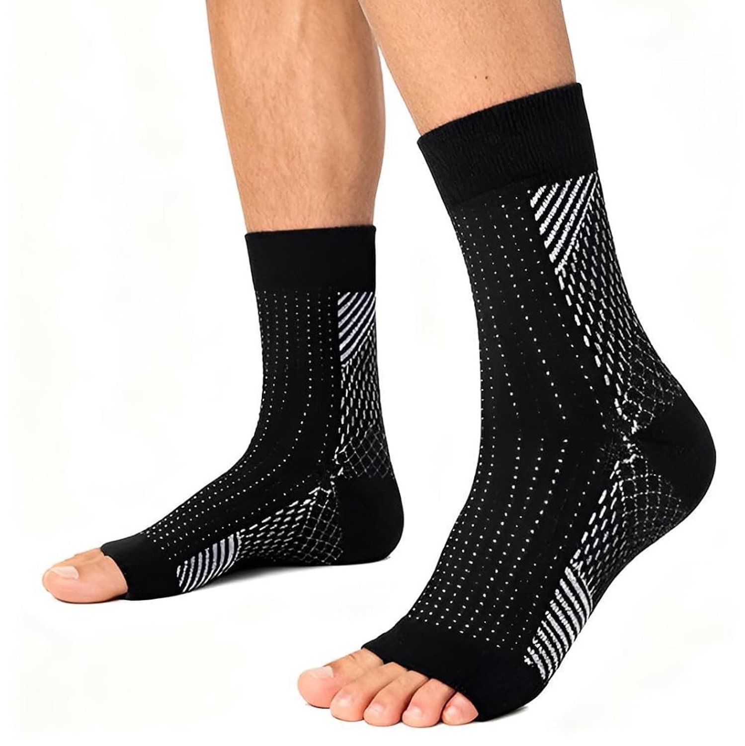 Compressiekousen voor Plantenfasciitis - Ondersteuning voor Pijnlijke Hielen, Perfecte Cadeau voor Hardlopers en Sporters, 2 Paar Inbegrepen
