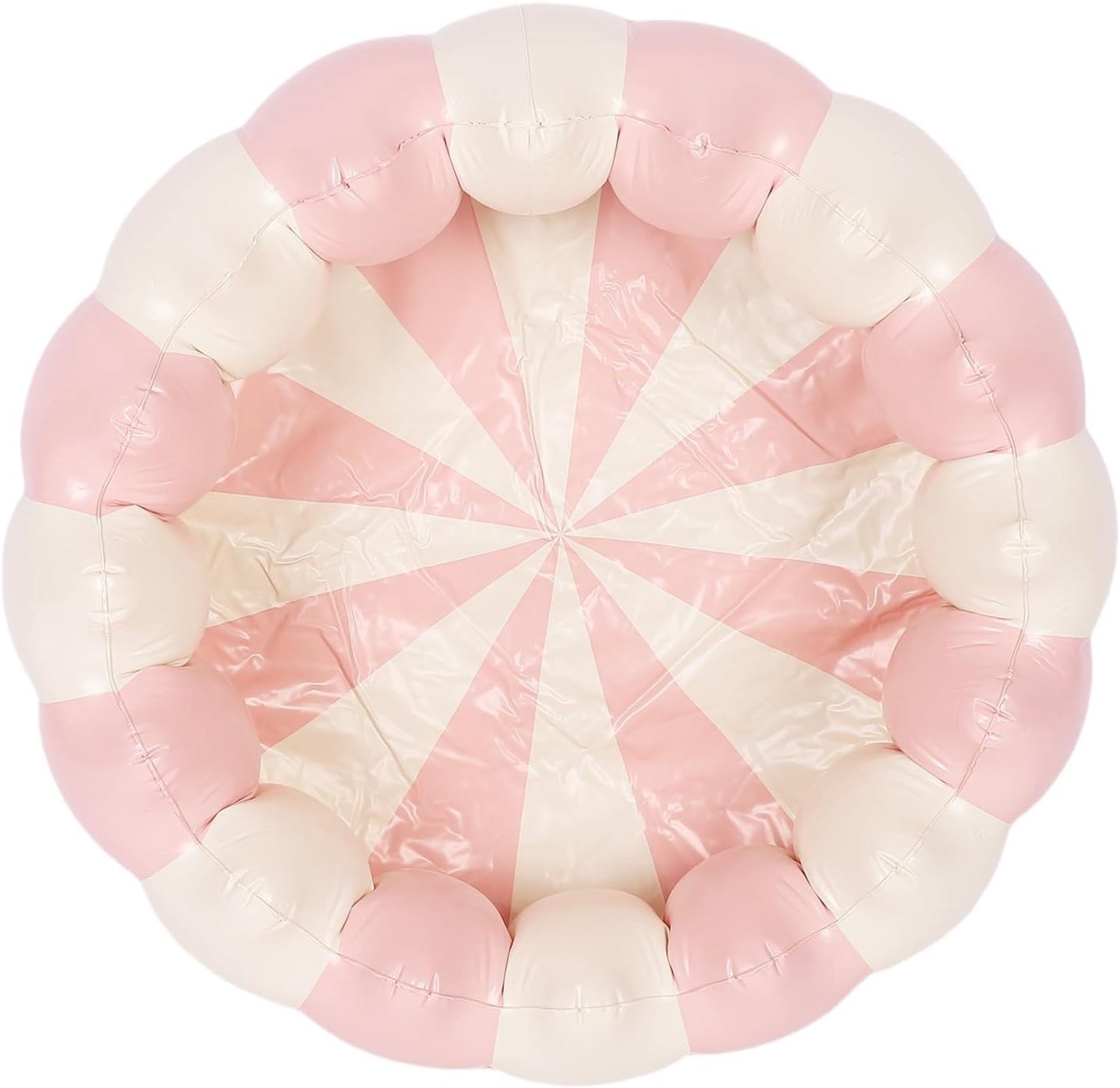 Opblaasbare Zwembad voor Kinderen, Kleine Draagbare PVC Pool voor Waterplezier Binnen en Buiten, Geschikt voor Kinderen tot 1.2m (Roze Gestreept) - Ideaal voor Zomer, Tuin en Speelplezier