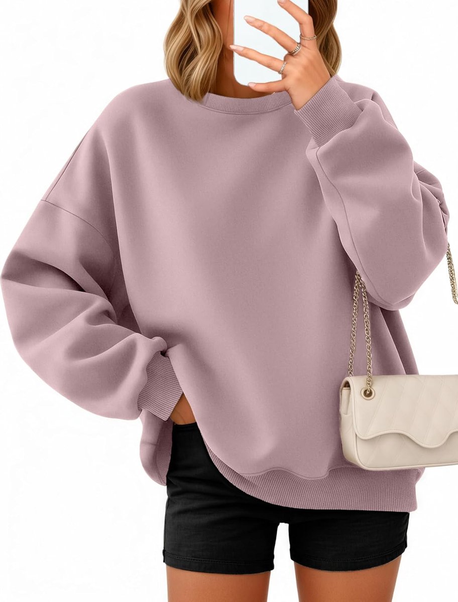 Damestrui met lange mouwen, fleece, ronde hals, sweatshirt, bovenstuk, herfst, winter, tienermeisjes, kleding