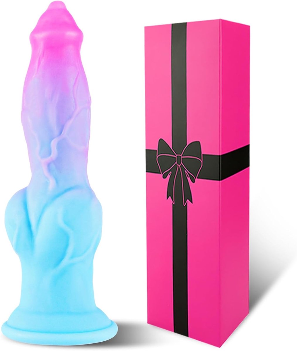 21 cm Zachte Siliconen Fantasy Hond Knoop Dildo met Sterke Zuignap, Realistische Monster Paard Alien Dikke Anale Dildo G-Spot Prostaat, 18 cm Wolf Anal Beginner Seksspeeltje voor Mannen Vrouwen
