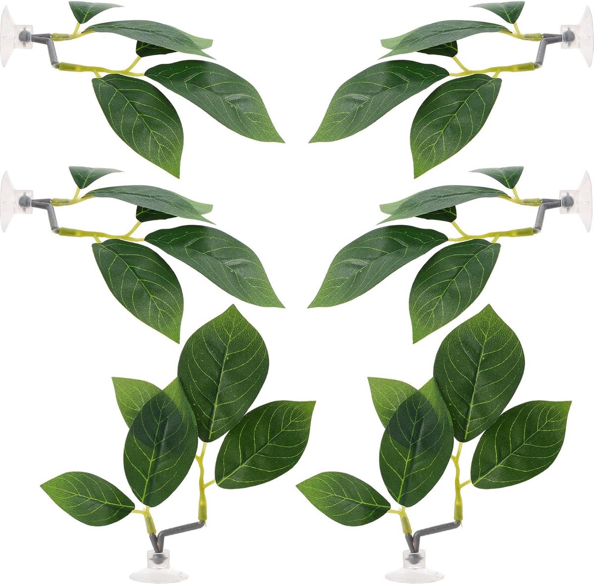 6 Stuks Betta Bladeren Hangmat met Zuignappen, Realistische Plastic Bladdecoratie voor Vissen in een Aquarium Aquariumplanten voor Betta-Vissen Rustplaats en Paaigrond
