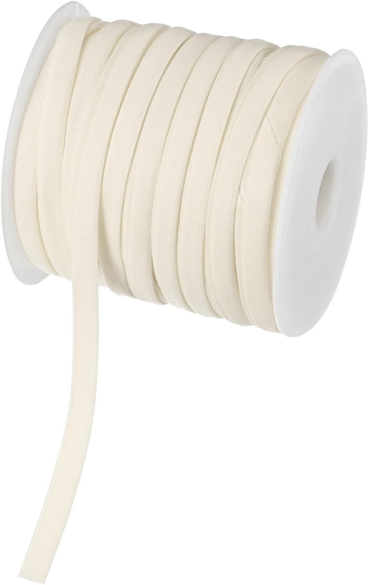 Biaisband, 1/4 inch x 25 yard biaisband, biaisband voor naaien, aanbrengen op naaien, zomen, binden, quilten, doe-het-zelf knutselaccessoires (beige)