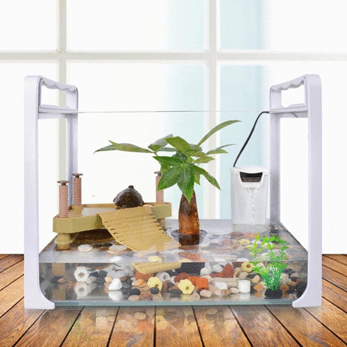 Platform voor schildpadden, leefruimte en accessoires voor aquaria (medium)