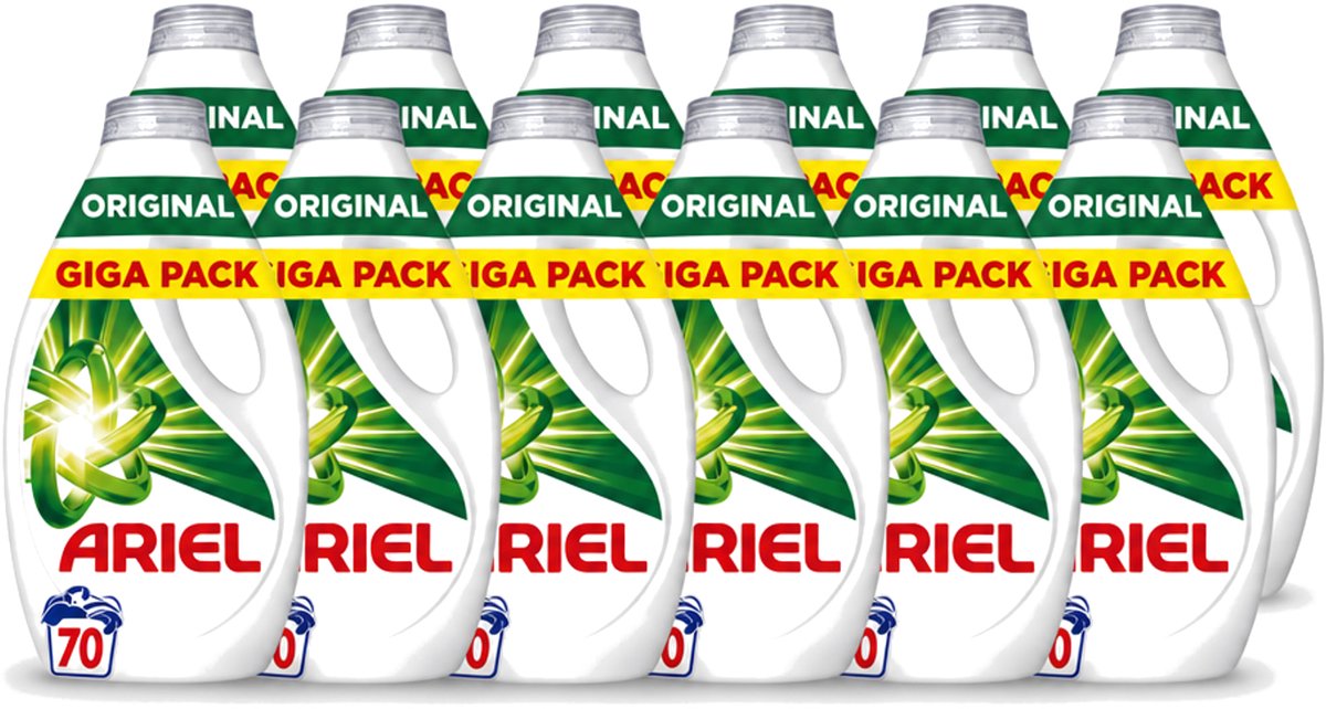 12 x Ariel – Vloeibaar Wasmiddel – Original – 3150 ml – 70 wasbeurten - Voordeelverpakking - 12 stuks