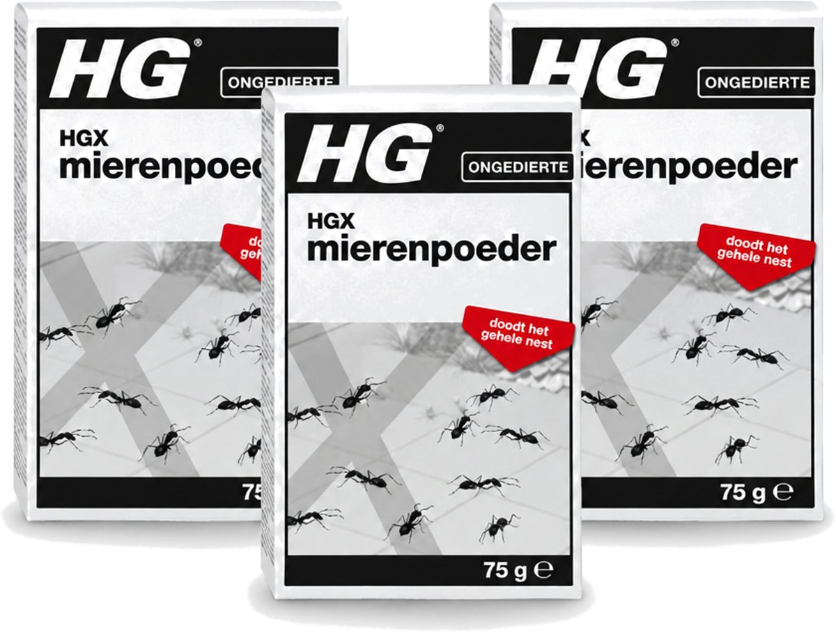 3 x HG X - Ongedierte - Mierenpoeder - Doodt Het Gehele Nest - 75 g - Bulkverpakking - 3 stuks