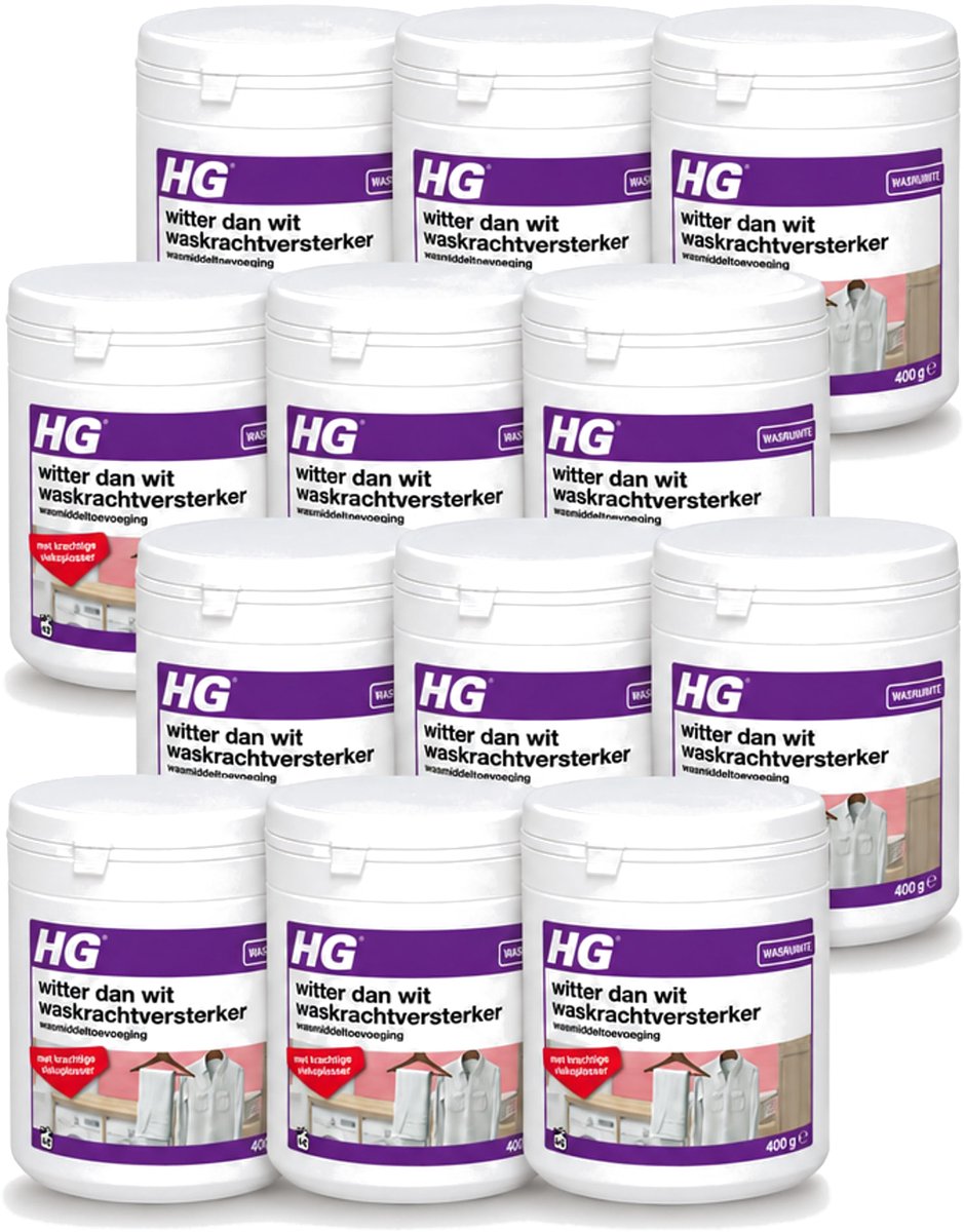 12 x HG - Wasruimte - Witter Dan Wit - Wasmiddeltoevoeging - 400 g - Voordeelverpakking - 12 stuks