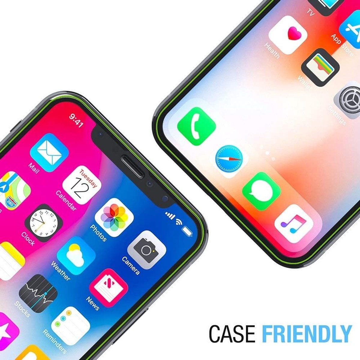 Set van 2 volledig screen pantserglas compatibel met iPhone 11 (iPhone 11, zwart)