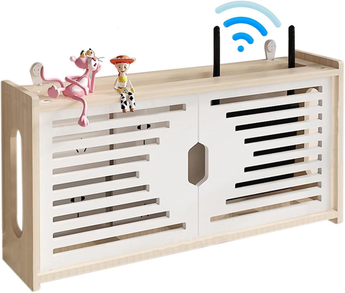 Wifi Router Opbergdoos Wandmontage, Router Plank Kabel Draad Wandstekker Board Plank, TV Kabel Verberg Box Multimedia Opslag voor Opslag van Draden, Routers