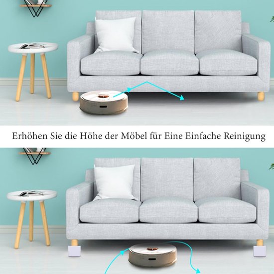 Meubelverhoging van koolstofstaal, 4 stuks meubelpoten om te lijmen, banken en kasten hoger, zware bedverhoging, diameter 6 cm, voegt 10 cm hoogte toe aan bedden, rond, zwart — afbeelding 3