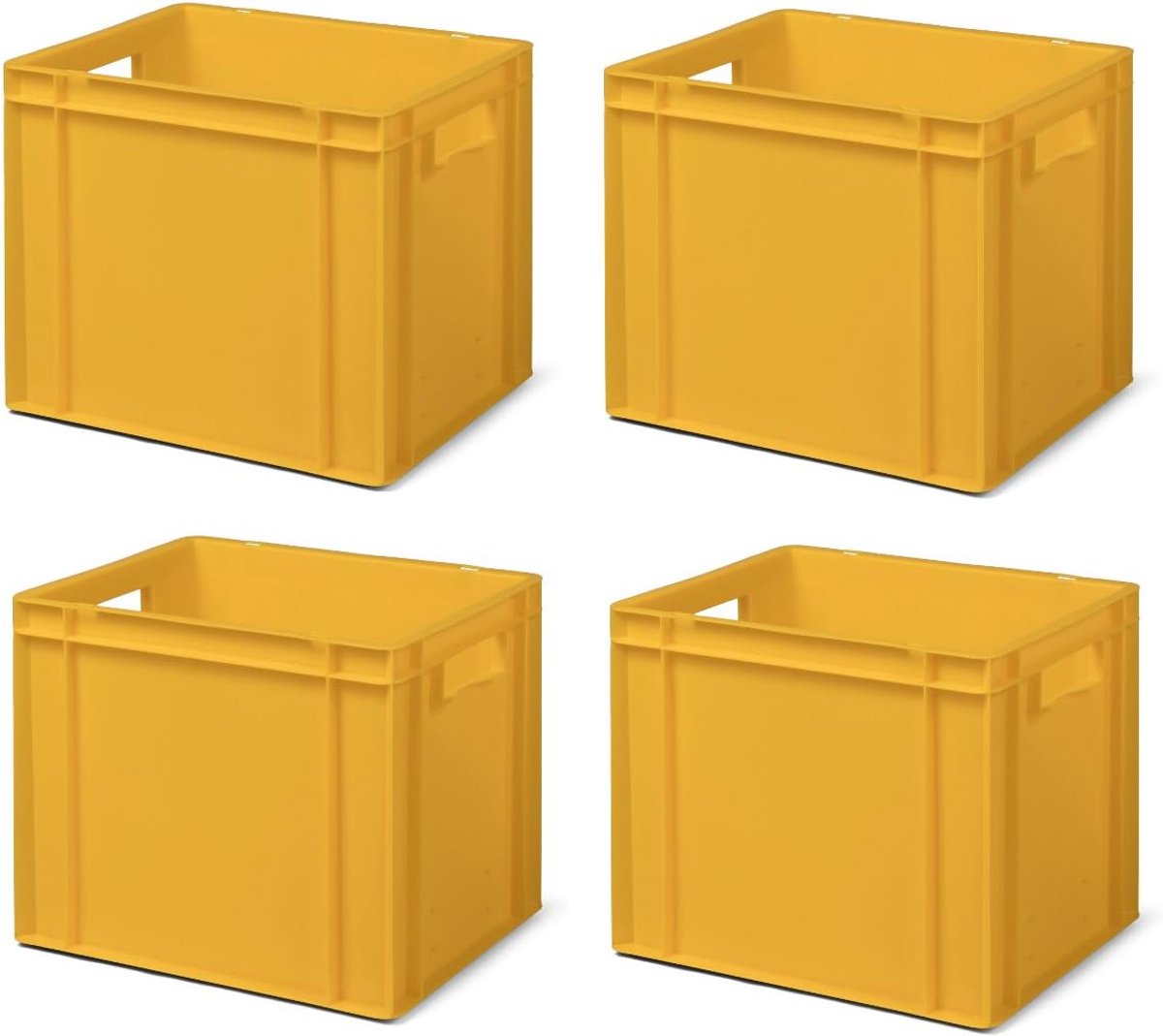 4 stuks transportstapelbakken TK432-0 geel, lxbxh 400x300x320 mm, uit PP, volume: 29 liter, echte industriële kwaliteit ook geschikt voor voedsel