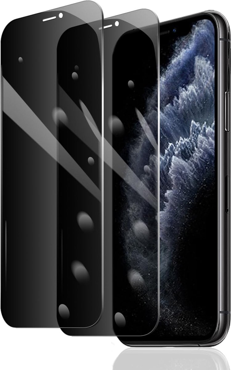 2 stuks beschermfolie voor iPhone 11 Pro Max/iPhone Xs Max, anti-spy pantserglas, anti-spionage pantserfolie, displaybeschermingsfolie van gehard glas, privacy-beschermingsglas