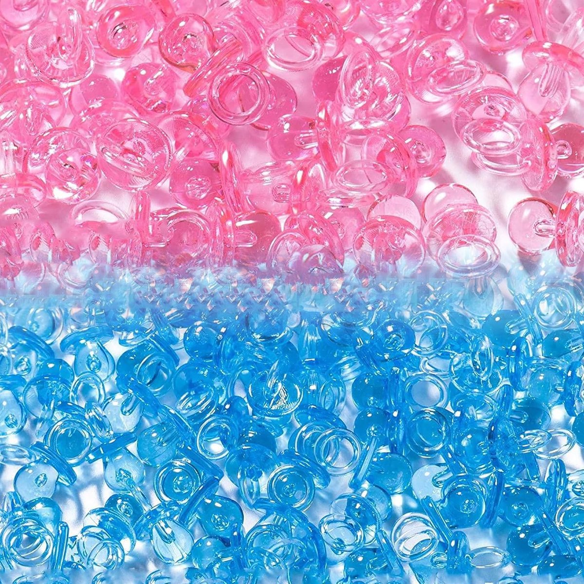 100pcs Fake Pacifier, Mini Acrylic Baby Shower Party Decoration Toys for Baby Boy Baby Girl Baptism Party Birth - ShopVlot