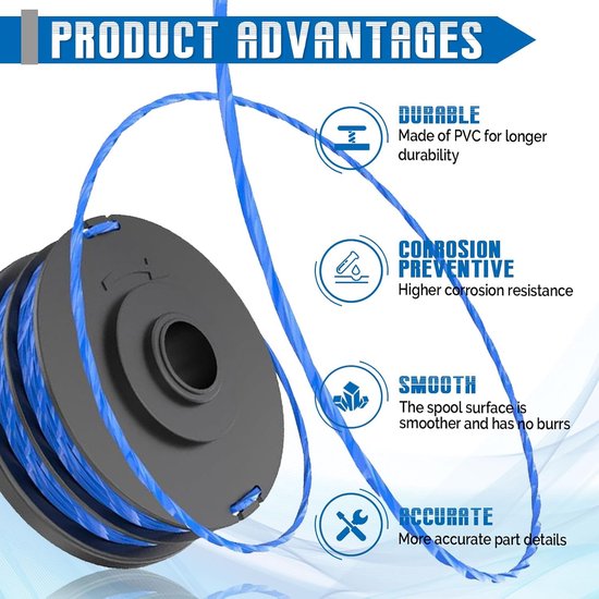 4 Pack Replacement Spool Trimmer Spool Compatible with Ryobi RAC123, Trimmer Wire Spool for RLT4027, RLT4125, RLT5027 - ShopVlot — afbeelding 3