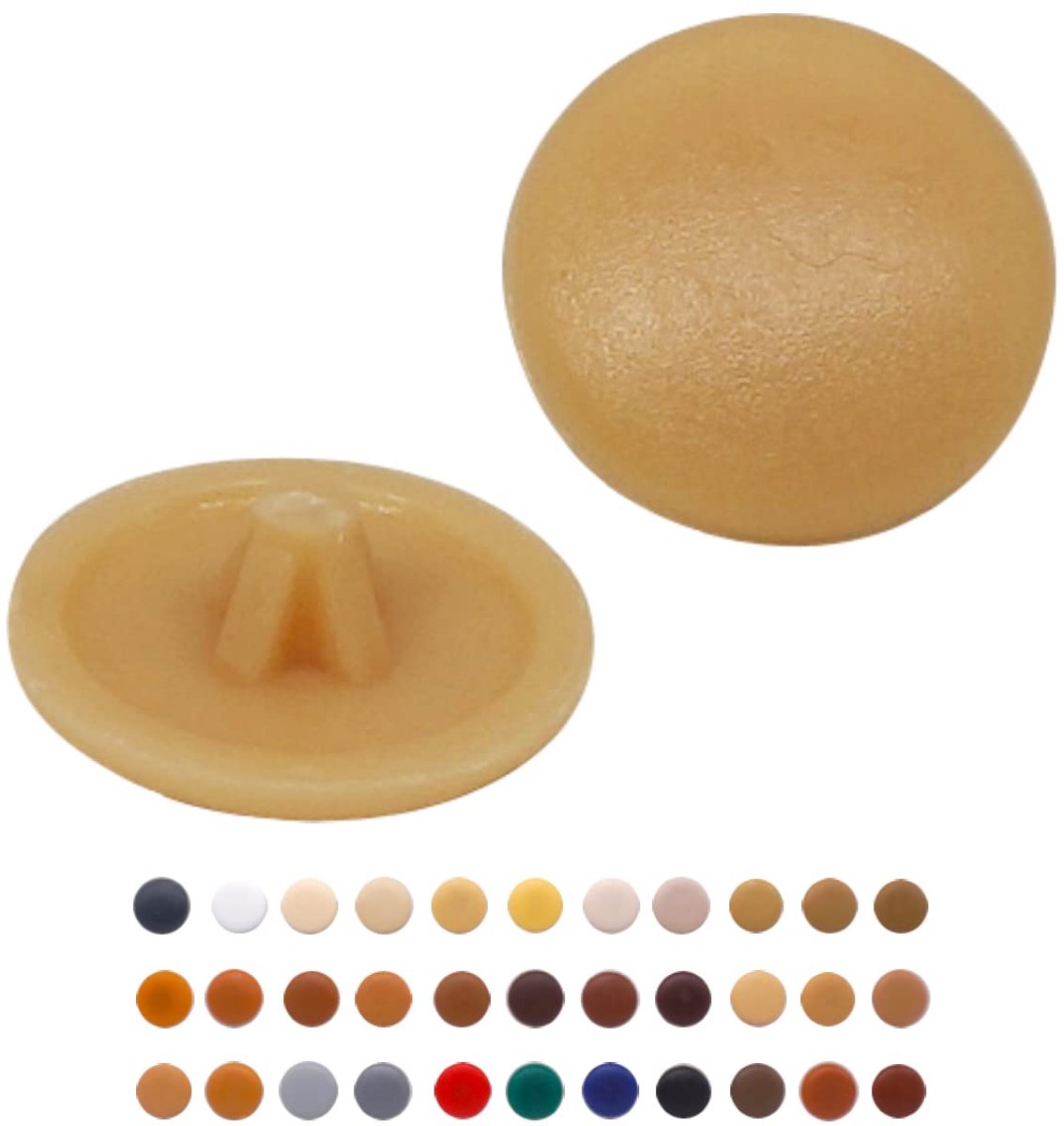 Schroefdeksels 12 mm - beige kunststof - 50 stuks - verbergt schroefkoppen - ShopVlot