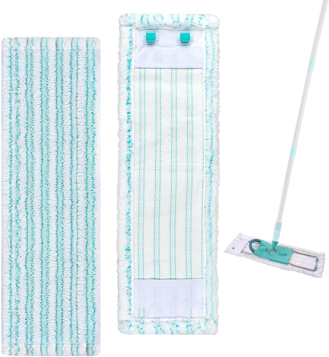 SnelShoppen - 2 Vervangende Dweildoeken voor Vloerwisser, Microvezel, 47x15 cm, Geschikt voor Alle Vloertypes, Ideaal voor Schoonmaken in Keuken en Wo