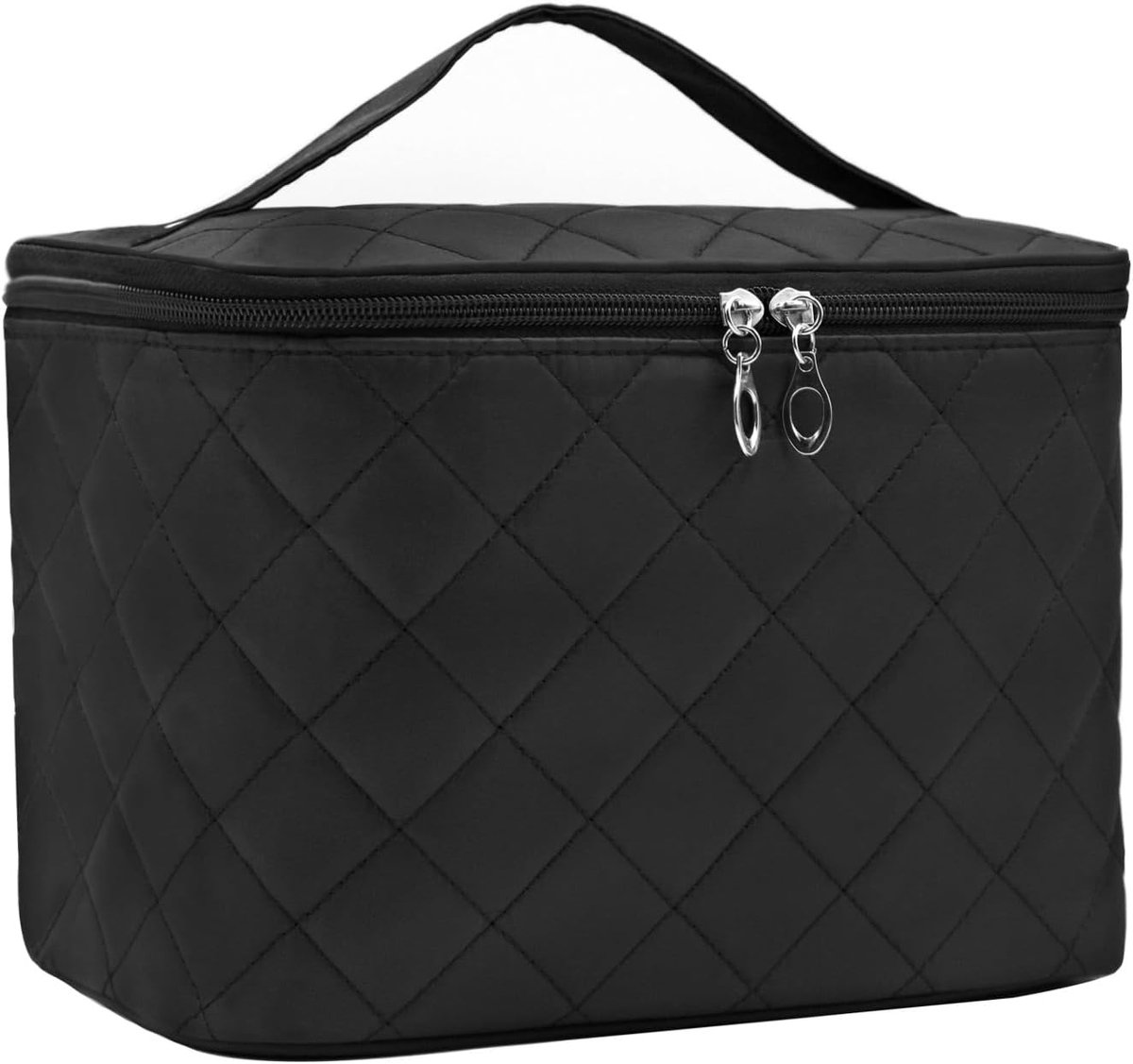 SnelShoppen - Grote Makeup Organizer, Dames Make-up Tas, Zwarte Waszak, Waterdicht, Lichtgewicht, Duurzaam, Perfect voor Reizen en Dagelijks Gebruik