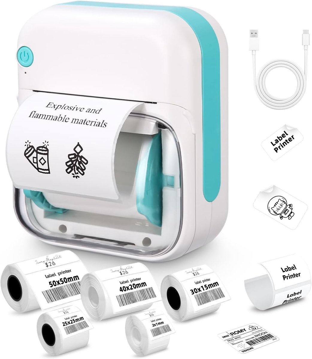 mini printer pocket printer - compact formaat - draadloos - ideaal voor onderweg - ShopVlot