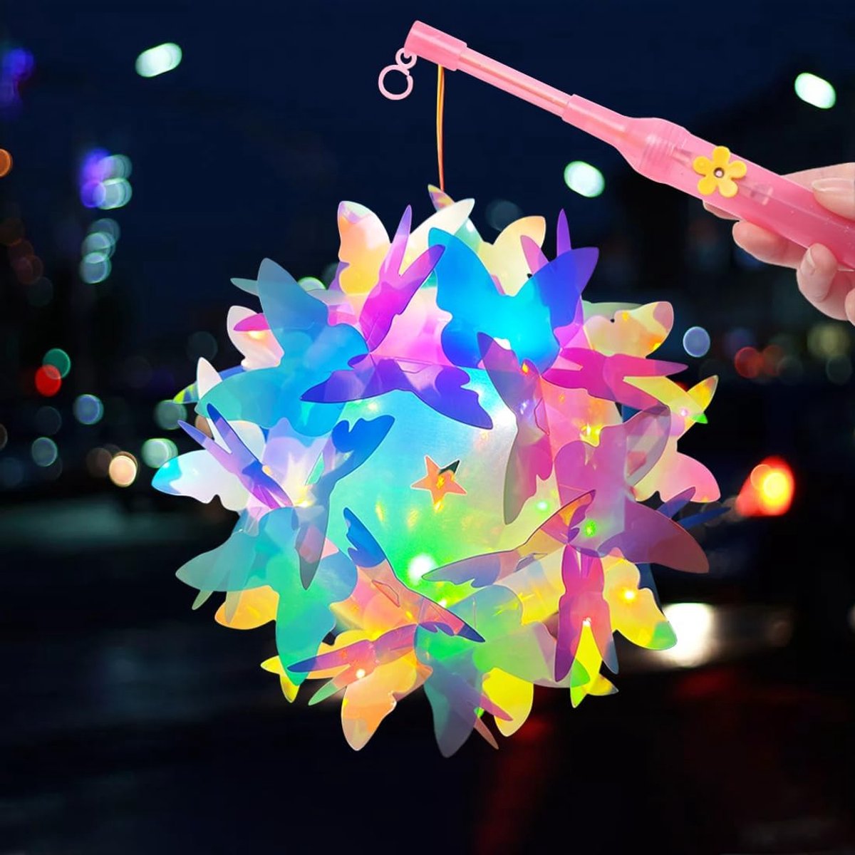 Lantern Sticks for Kids, Portable Lantern, DIY Mounting Lantern, Multicoloured Lantern for Halloween, St Martin - ShopVlot