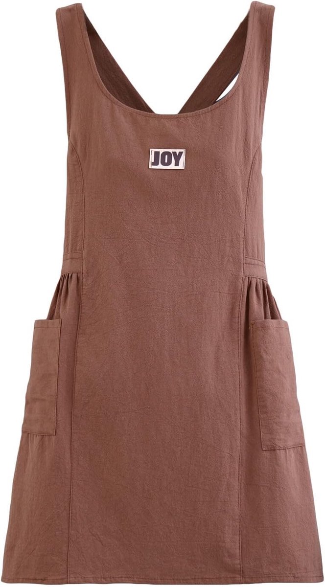 Women's Kitchen Apron Adjustable Cross Straps Apron with Side Pockets Cotton Aprons for Cooking, Baking, Painting - ShopVlot