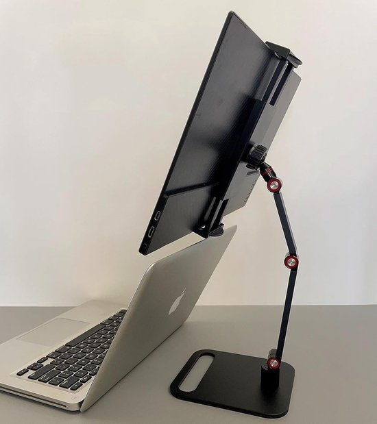 Monitorhouder voor 12-17,3 inch scherm, metalen standaard, 16 inch, universeel, uitbreidbaar display, 12,9 inch tabletstandaard, verstelbaar, 360 graden draaibare monitor, — afbeelding 3
