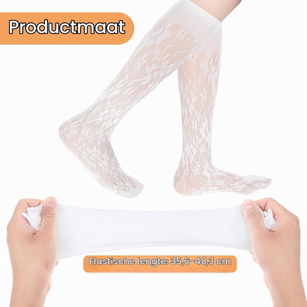 6 Paar Dames Kanten Kousen - Zwarte Halloween en Oktoberfest Kniekousen, Dunne Transparante Kanten, Ultra-dunne Sexy Sokken voor Feestjes en Verkleedkleding