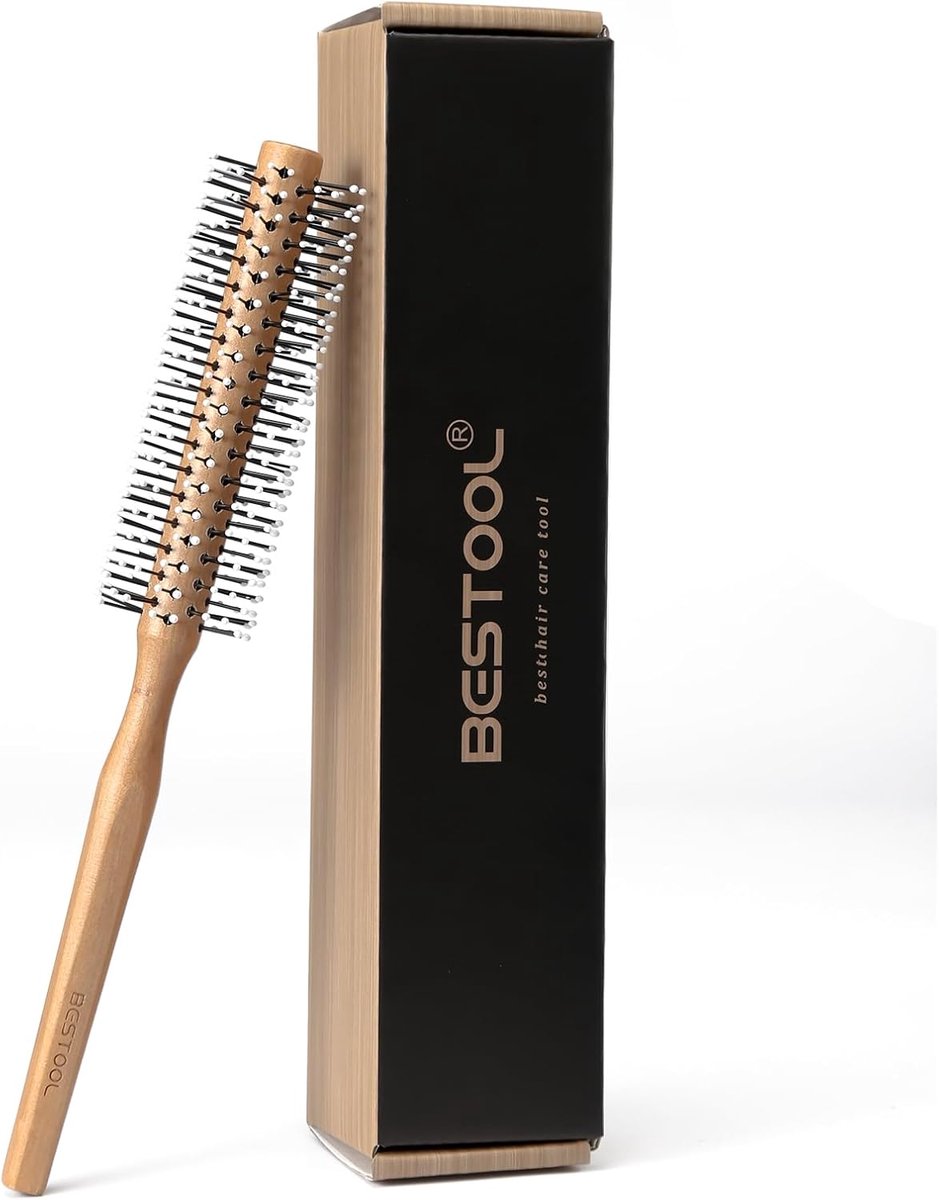 SnelShoppen - Professionele Ronde Baardborstel voor Mannen, Beard Styling Brush, Blow Dryer Brush voor Korte en Middellange Baarden en Haar - Nylon Ha