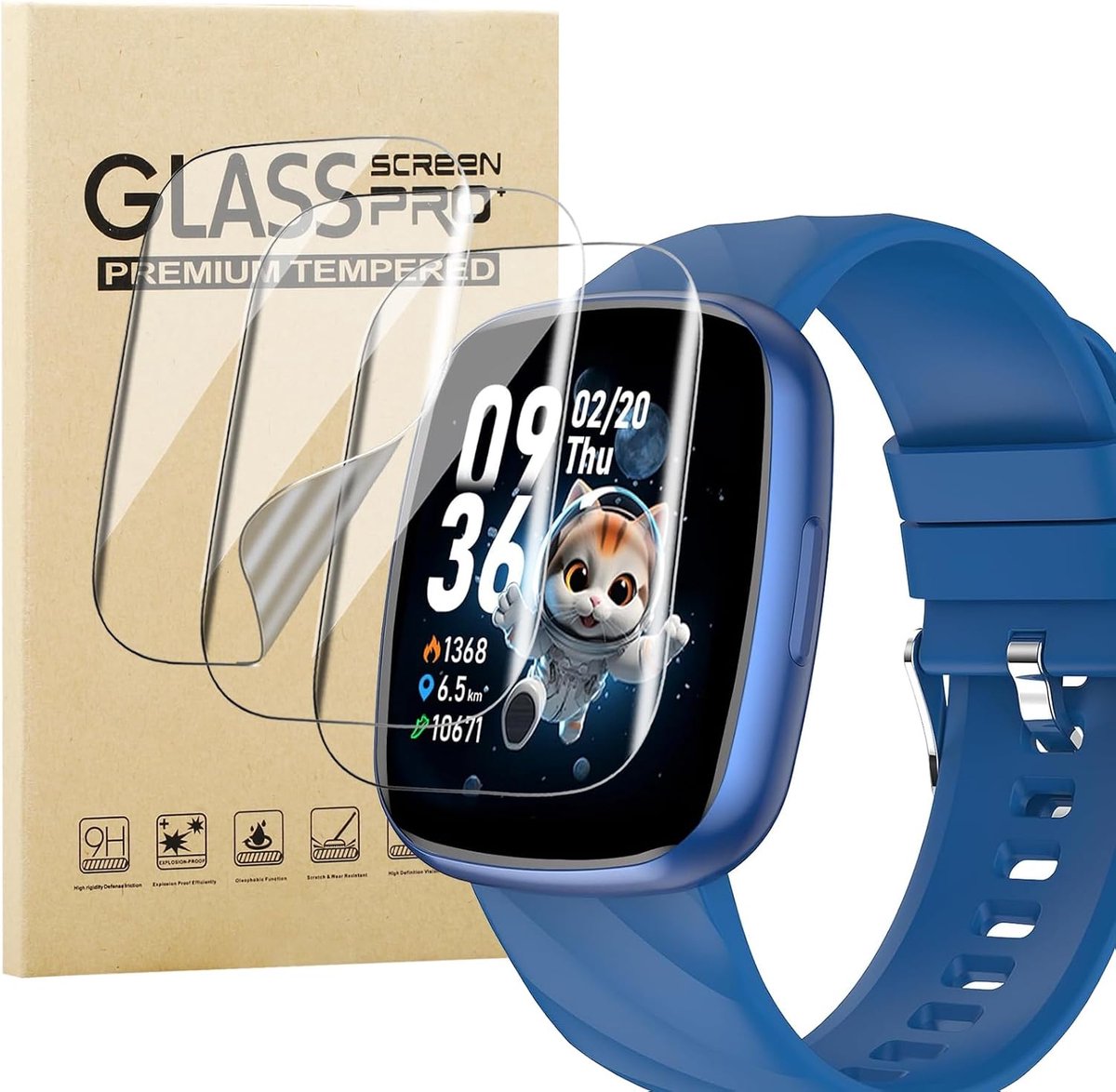 KUSINHOKA Pack of 3 Protective Film Compatible with CATGIFF S60K Smart Watch, 1.75 inch, Anti-Scratch - ShopVlot