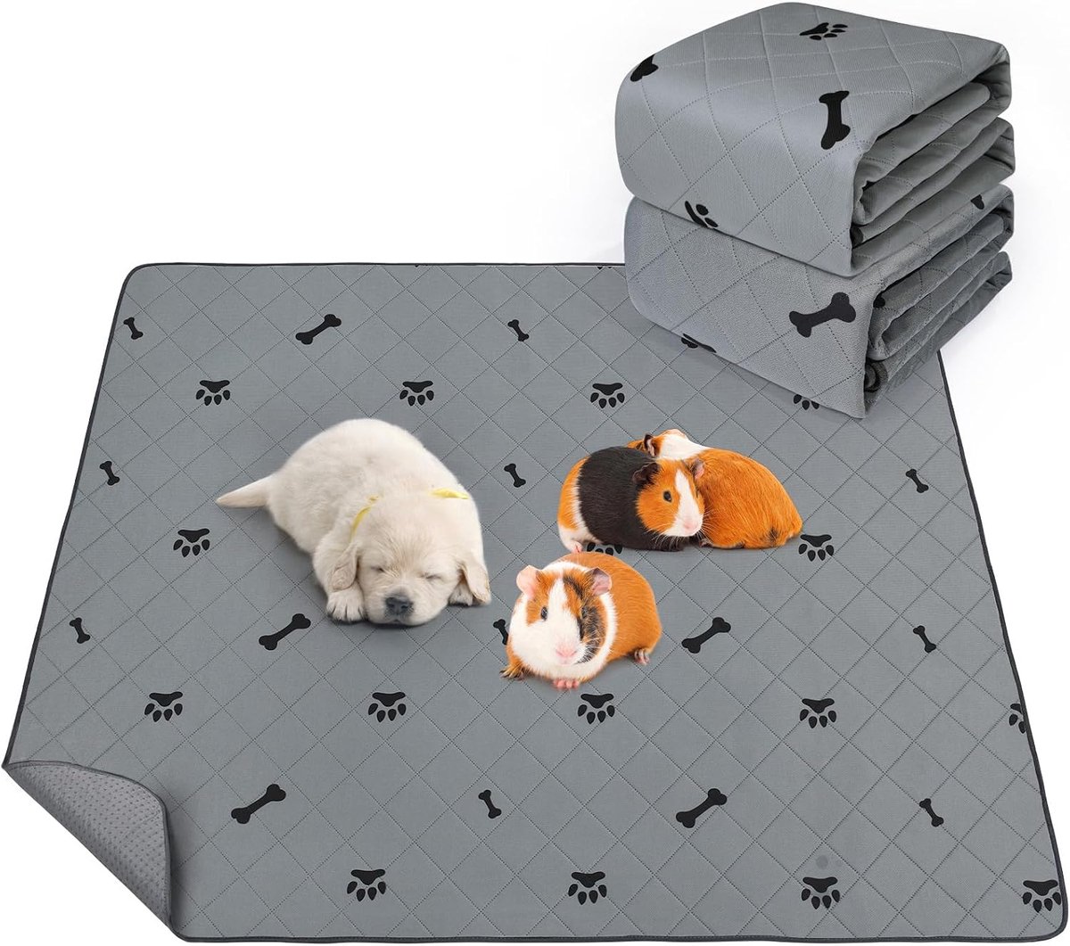 2 stuks absorberende pipi-pads voor cavia's en konijnen, wasbare maten, herbruikbaar onderlegger voor hamsters, honden