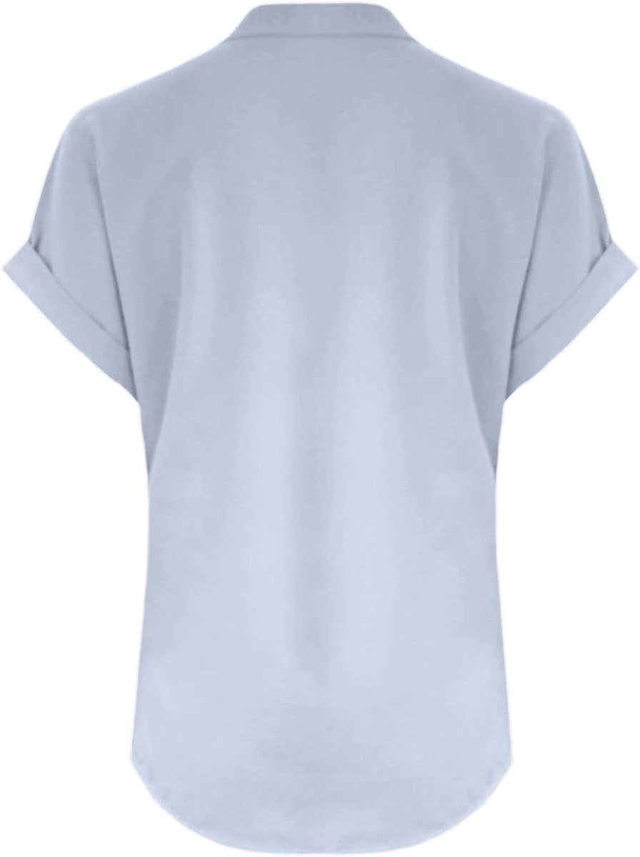 Losse zomertanktop voor dames, mouwloos, V-hals, gebogen zoom, vloeiend