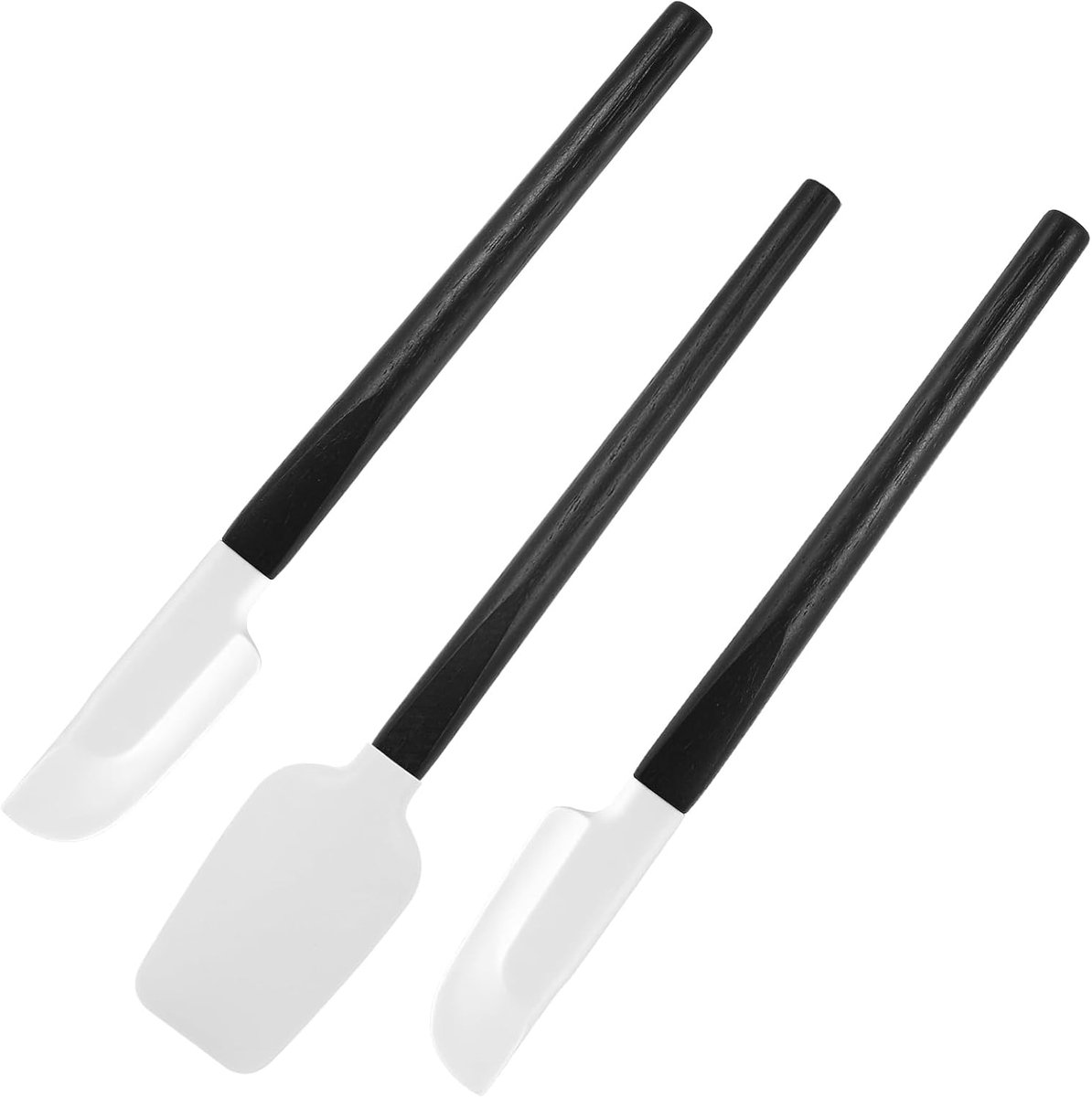 Spatels voor de keuken, siliconen deegschraper, siliconen spatel, hittebestendige siliconen spatel, flexibele siliconen spatel, deegspatel voor bakken, mengen, koken, roergereedschap, 3