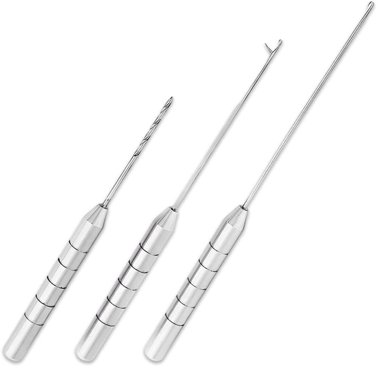 3 stuks aasnaalden van roestvrij staal - baiting naald - robuuste visaccessoires gereedschap