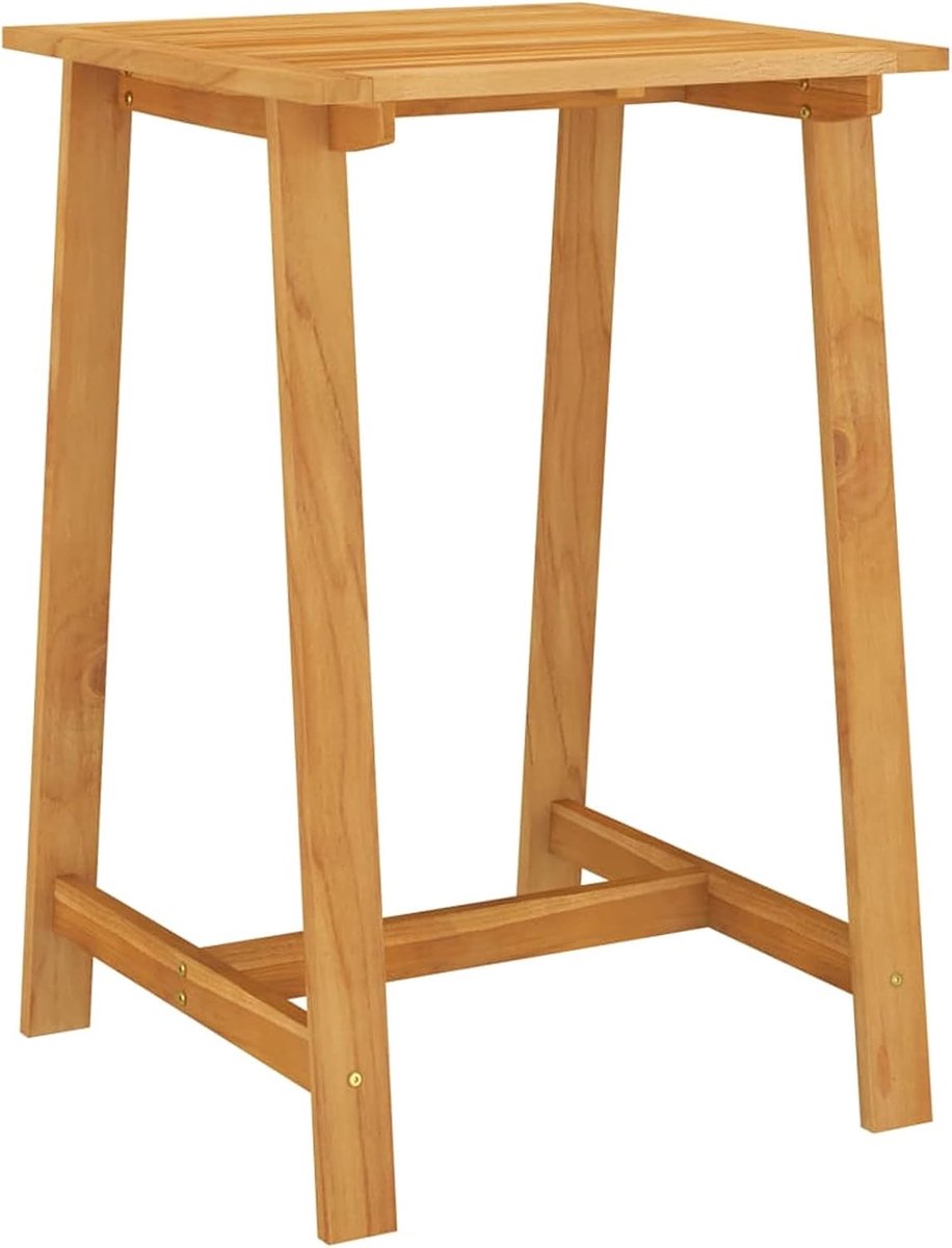 Hoge tuintafel, eettafel voor buiten, terras, balkon, massief hout, acacia, 70 x 70 x 104 cm