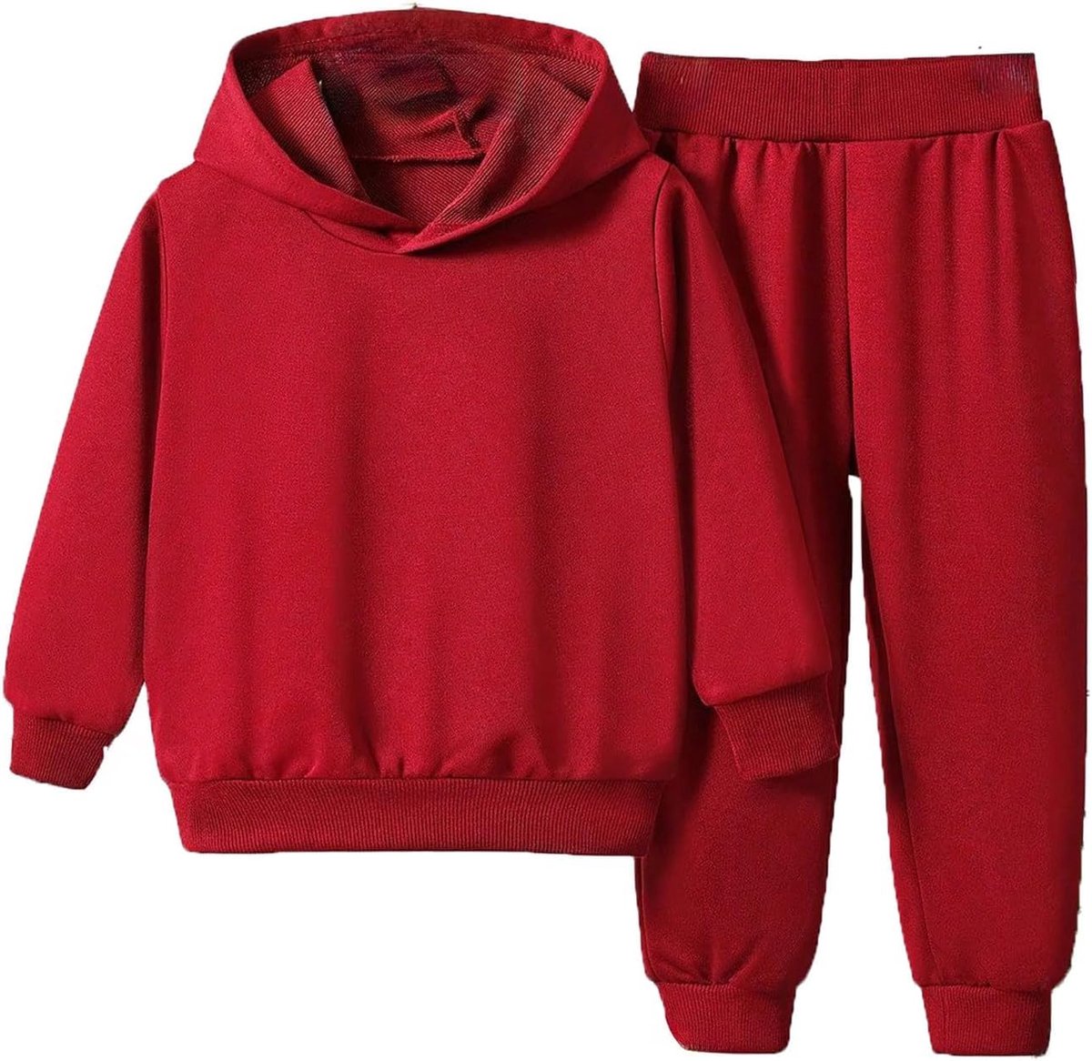 2-delige set voor jongens en kinderen, trui met capuchon en broek, katoen, zacht, ademend, comfortabel, elastisch, lange mouwen, casual, herfst, sport, mode, vrije tijd, dagelijks gebruik