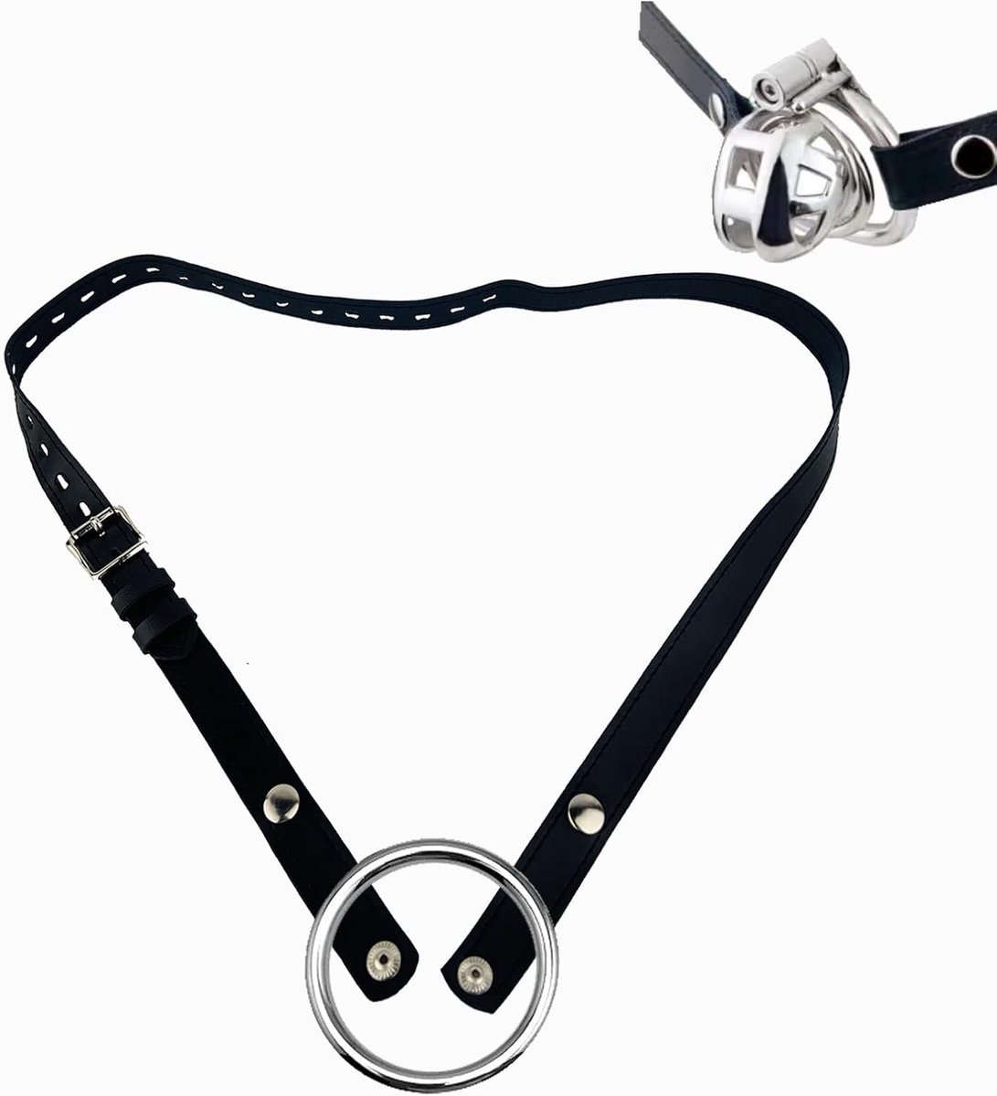 Belt BDSM Chasity Belt Male Chastity Cage Belt Chastity Belt for Men Chastity Devices Accessories Adjustable Auxiliary Belt with Cock Rings (45mm/0.177in)