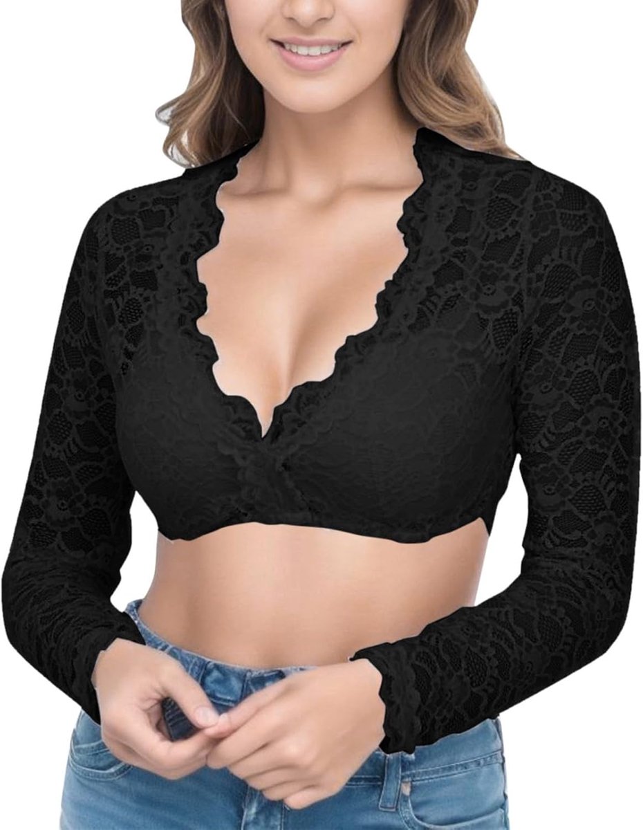 Dames 1 stuk beugel lingerie kant vest dames elegant dirndl blouse zwart dirndl blouse kant blouse voor Oktoberfest lingerie