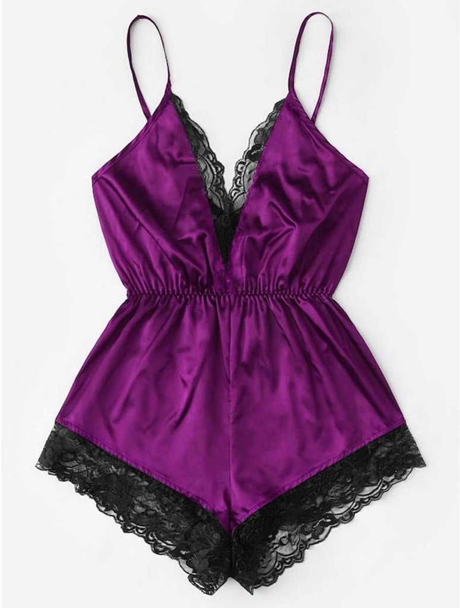 Dameslingerie, kant, babydoll, nachtkleding, babydoll, kasjmier-patroon, geborduurd, luxueus, verfijnd, A169