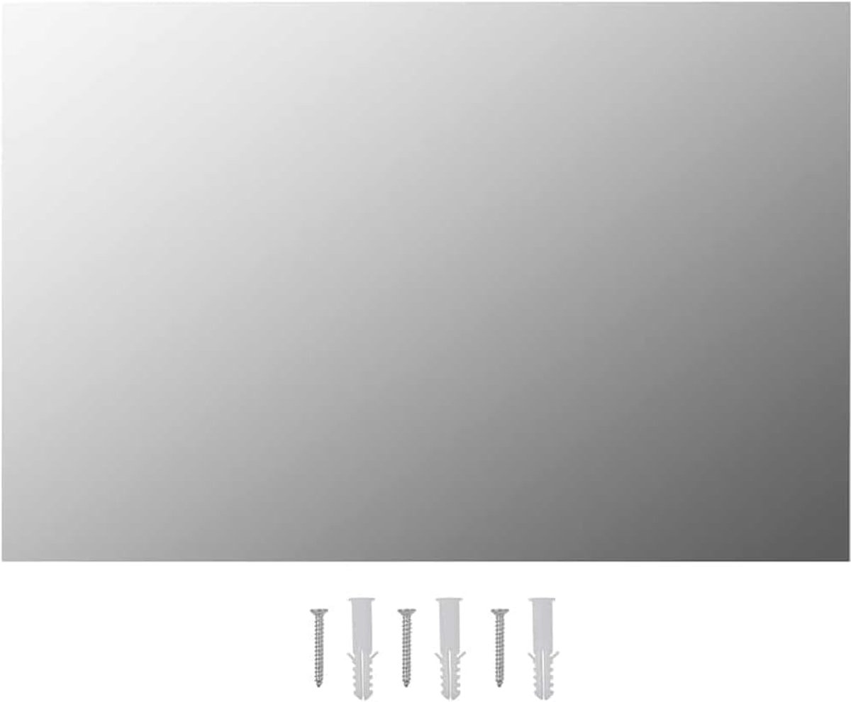Wandspiegel 60 x 40 cm van glas met geslepen rand, minimalistisch design voor slaapkamer, woonkamer of kleedkamer, horizontale en verticale montage