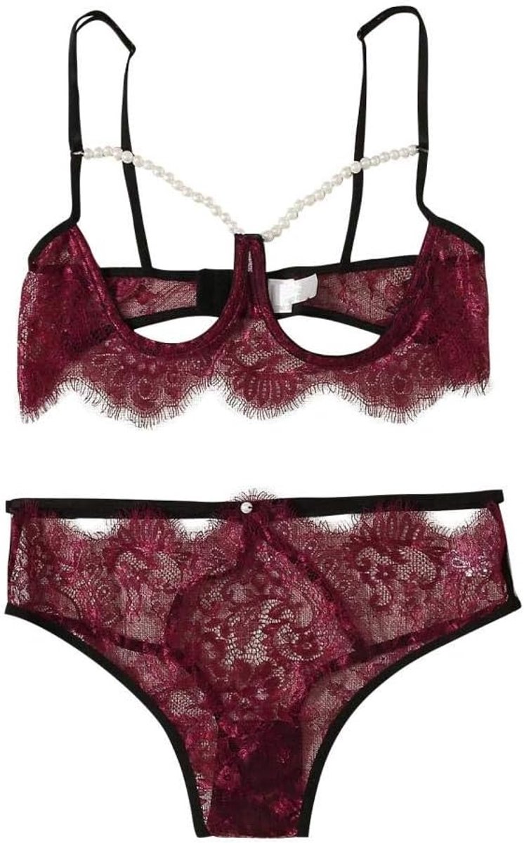 Sexy Ondergoed Vrouwen Erotische Lingerie See Through Porno Kanten Beha G-String Nachtkleding Hol Kostuum