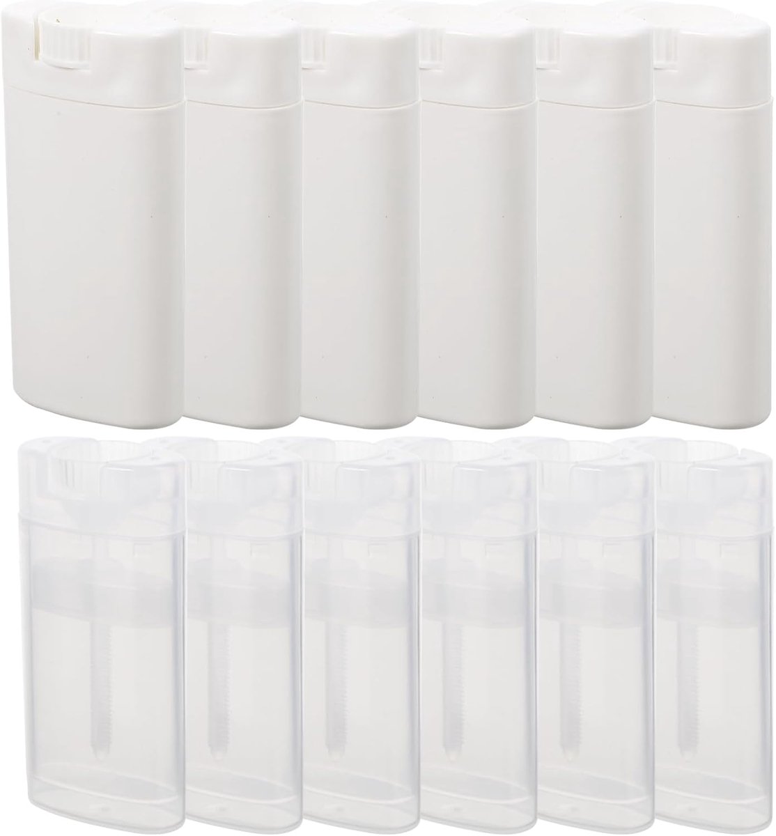 12 stuks deodorantcontainers lege deodorantflessen navulbare cosmetica-containers reisflessen voor doe-het-zelf deodorant lippenbalsem crème zeep reizen, Gesorteerde kleuren, 6x4x2cm, Fashion