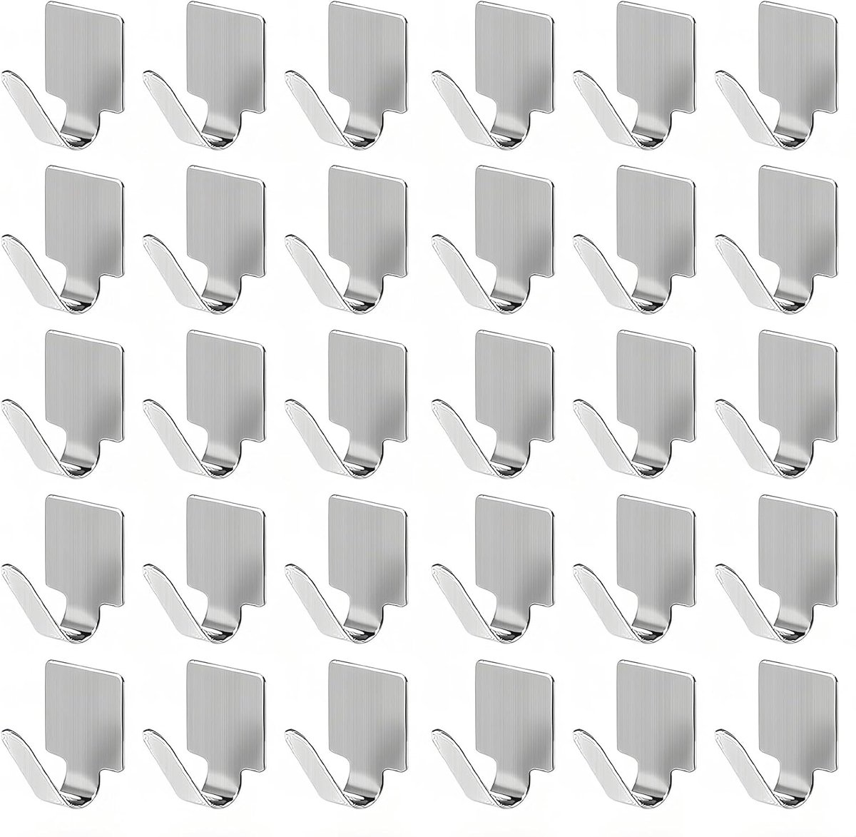 Haken, 30 stuks, roestvrij staal, zonder boren