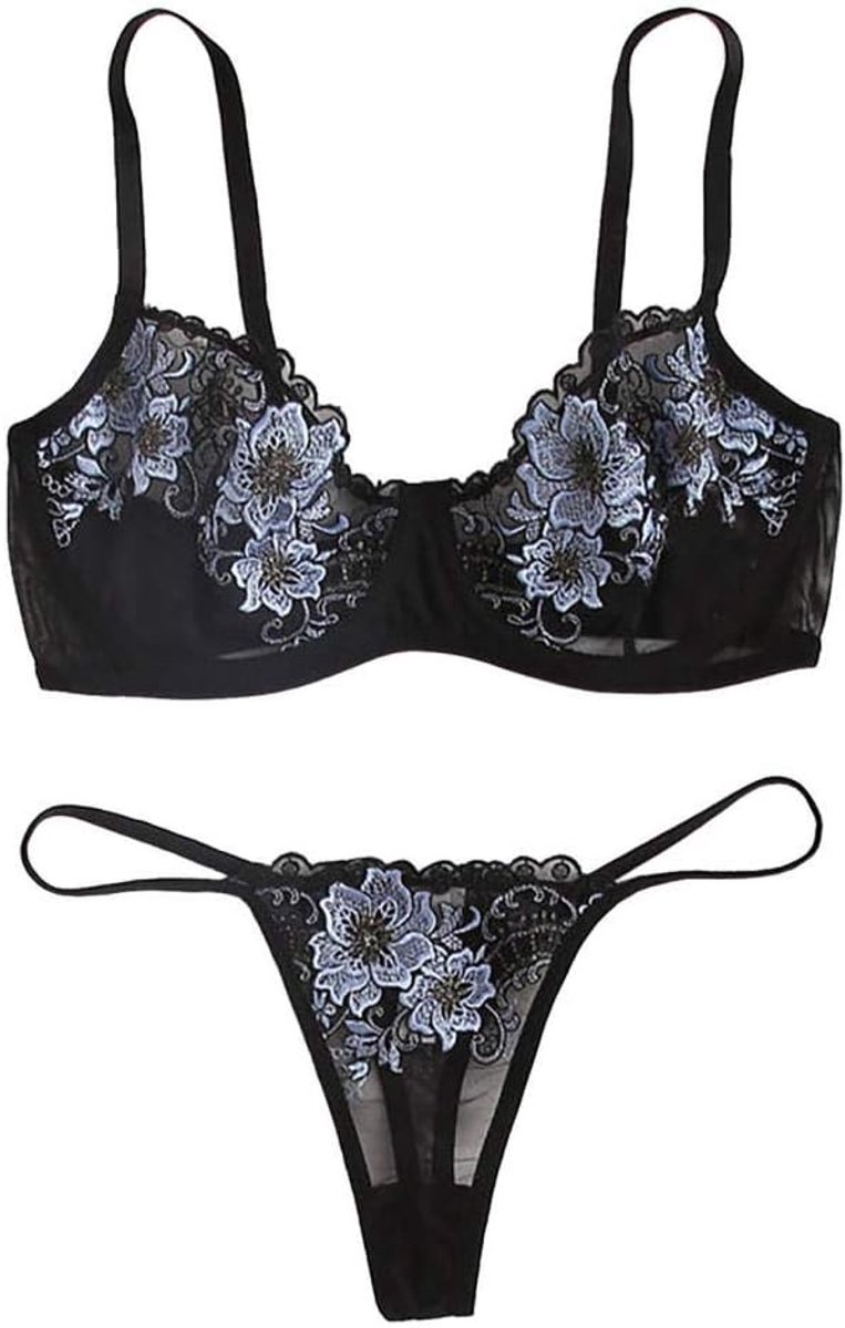 Lingerie & ondergoed Sexy Lingerie Dames Ondergoed Beha Slipje Vrouw Lingerie-Negro_S